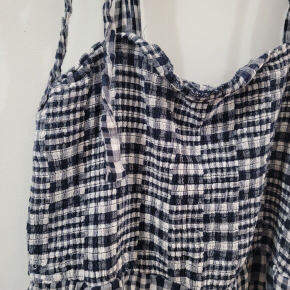 Old Navy Womens Mini Dress Size 3X Patchwork Madras Plaid Sundress Smocked - Picture 2 of 7